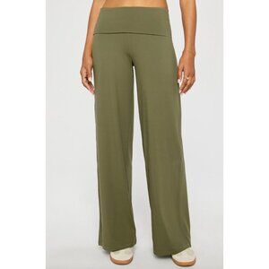 NEW Fabletics XL Olive PureLuxe Foldover Pants Sweat Wicking Butter Soft Pull On